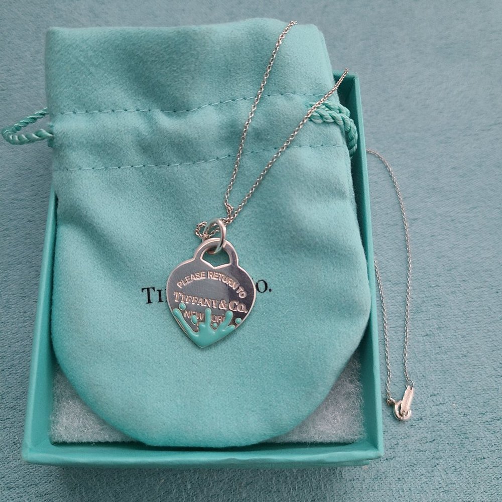 Return to Tiffany Color Splash Heart Tag Necklace